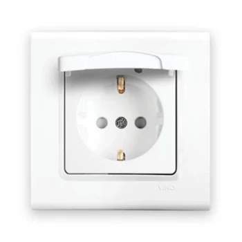 VİKO LİNNERA KAPAKLI TOPRAKLI PRİZ MODÜL + KAPAK (ÇERÇEVE HARİÇ)