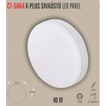 CT-5664-X-PLUS 40W SIVA ÜSTÜ LED PANEL 2 IŞIK SEÇENEĞİ BEYAZ 6400K&GÜNIŞIĞI 3200K