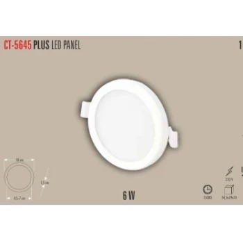 CT-5645-6W PLUS AYARLANABİLİR LED PANEL 2 IŞIK SEÇENEĞİ BEYAZ 6400K&GÜNIŞIĞI 3200K