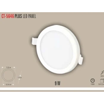 CT-5646 9W-PLUS AYARLANABİLİR LED PANEL 2 IŞIK SEÇENEĞİ BEYAZ 6400K&GÜNIŞIĞI 3200K