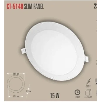 CT-5148 15 W SLIM PANEL 2 IŞIK SEÇENEĞİ BEYAZ 6400K&GÜNIŞIĞI 3200K