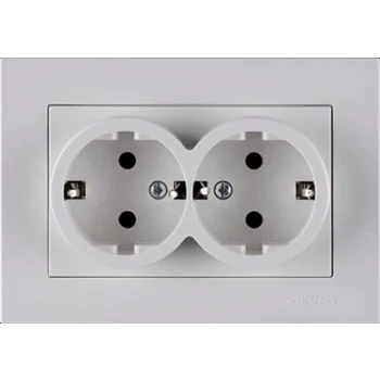 ARVİA KAREN BEYAZ İKİLİ TOPRAKLI PRİZ ÇERÇEVESİZ