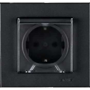 ARVİA KAREN FÜME ÇOÇUK KORUMALI KAPAKLI TOPRAKLI PRİZ MDL + KPK ÇERÇEVESİZ