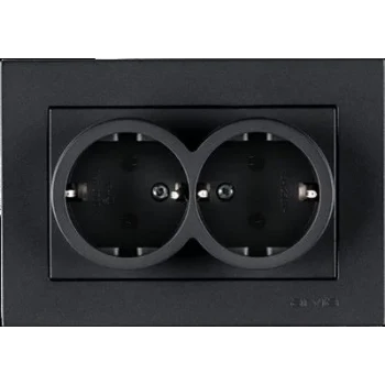 ARVİA KAREN FÜME İKİLİ TOPRAKLI PRİZ MDL+KPK ÇERÇEVESİZ