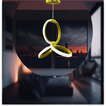 ERVAPLUS ÜÇLÜ YONCA GOLD LED AVİZE 3 MOD 30 W