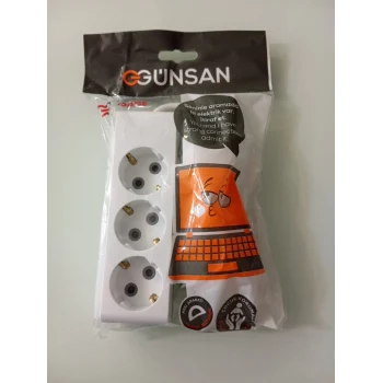 GÜNSAN VİSAGE 3 LÜ ÇOCUK KORUMALI TOPRAKLI PRİZ 2 MT