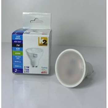 K2 7W 6500K 630 LM GU10 DUYLU BUJİ AMPÜL BEYAZ