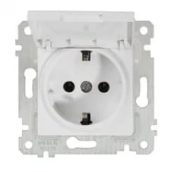 MUTLUSAN KAPAKLI TOPRAKLI PRİZ MODÜL + KAPAK (ÇERÇEVE HARİÇ)