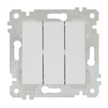 MUTLUSAN ÜÇLÜ ANAHTAR MEKANİZMA+TUŞ-BEYAZ (ÇERÇEVE HARİÇ)