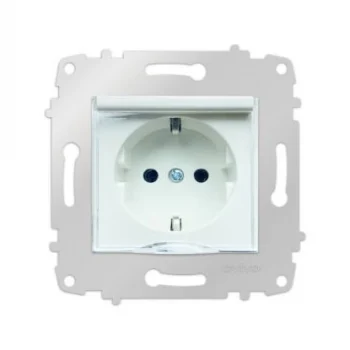 OVİVO BEYAZ KAPAKLI TOPRAKLI PRİZ MODÜL + KAPAK (ÇERÇEVE HARİÇ)