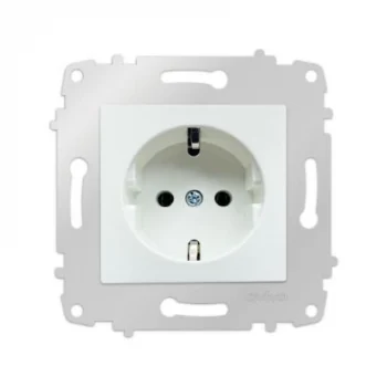 OVİVO BEYAZ TOPRAKLI PRİZ MODÜL + KAPAK (ÇERÇEVE HARİÇ)