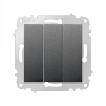 OVİVO FÜME 3 LÜ ANAHTAR MODÜL + KAPAK (ÇERÇEVE HARİÇ)