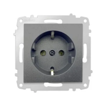 OVİVO FÜME KAPAKLI TOPRAKLI PRİZ MODÜL + KAPAK (ÇERÇEVE HARİÇ)