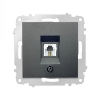 OVİVO FÜME NÜMERİS TELEFON PRİZ MODÜL + KAPAK (ÇERÇEVE HARİÇ)