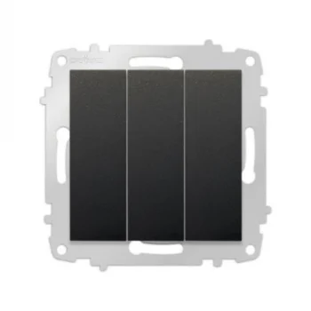 OVİVO SİYAH 3 LÜ ANAHTAR MODÜL + KAPAK (ÇERÇEVE HARİÇ)