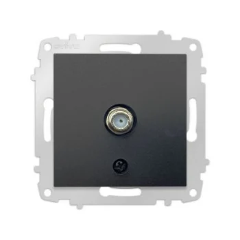 OVİVO SİYAH UYDU PRİZ MODÜL + KAPAK (ÇERÇEVE HARİÇ)