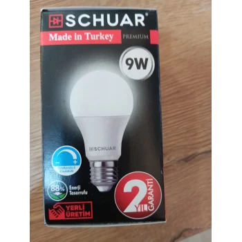 SCHUAR 9W BEYAZ IŞIK LED AMPUL DİM EDİLEBİLİR