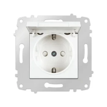 VİKO KARRE BEYAZ KAPAKLI TOPRAKLI PİRİZ (ÇERÇEVE HARİÇ)