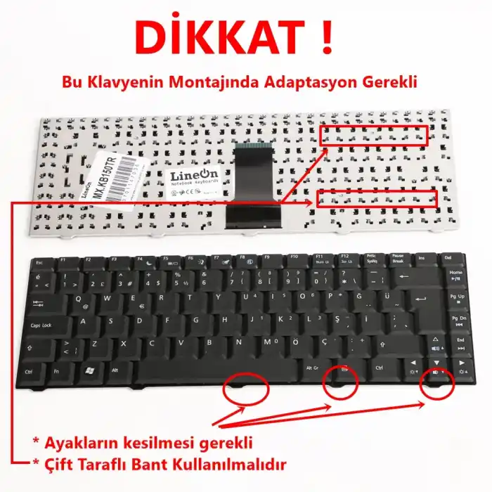 ACER eMachines D520 Laptop Klavye Türkçe