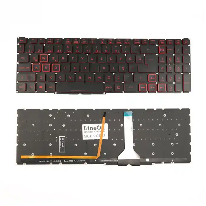 Acer Nitro AN515-46 AN515-47 Notebook Klavye Işıklı Kırmızı