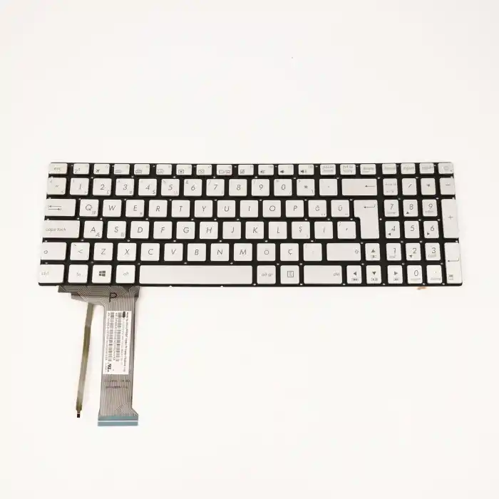 Asus G741JW,G741JX Uyumlu Klavye Tuş Takımı Gümüş Gri