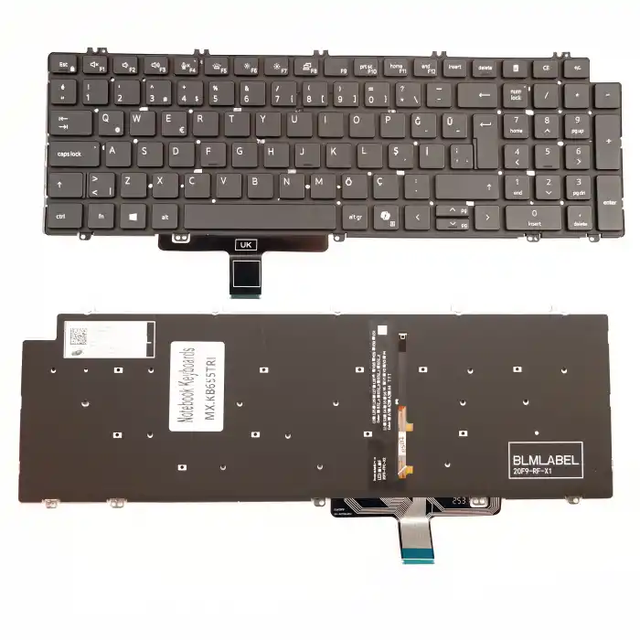 Dell Latitude 5520 5521 Notebook Klavye Işıklı