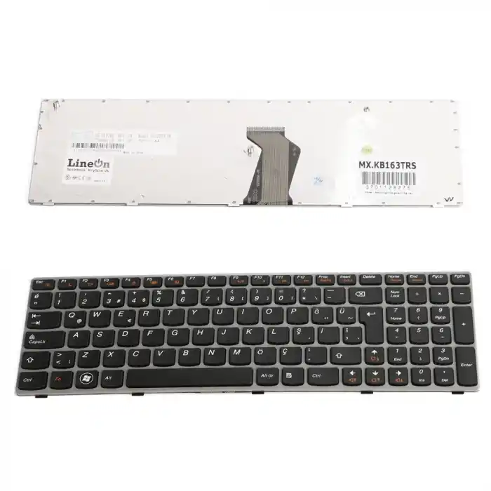 Lenovo Ideapad G770 G780 Klavye Tuş Takımı Gri Çerçeveli