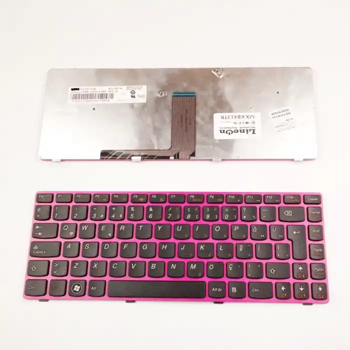 Lenovo Ideapad Z375 v470 Klavye Tuş Takımı Pembe Çerçeve