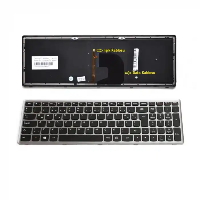 Lenovo Ideapad Z500G P500 Klavye Tuş Takımı Gümüş Işıklı
