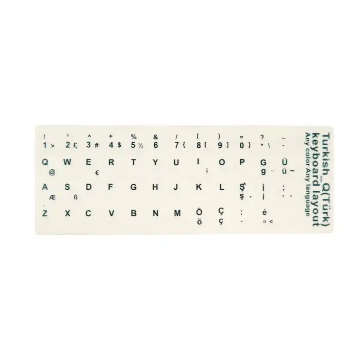 Notebook Klavye Sticker Beyaz (Türkçe)