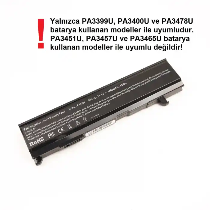 Toshiba PA3399U-2BAS , PA3399U-1BRS  Laptop Batarya Pil
