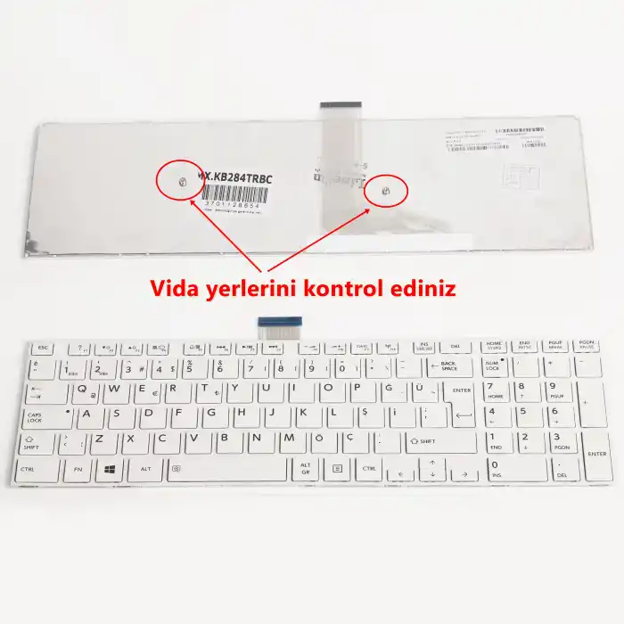 Toshiba Satellite C50D-A Notebook Klavye Beyaz Çerçeveli