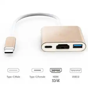 LineOn USB Type C to HDMI + USB 3.0 + Type C Çevirici Aparat