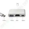 LineOn USB Type C to HDMI + USB 3.0 + Type C Çevirici Aparat