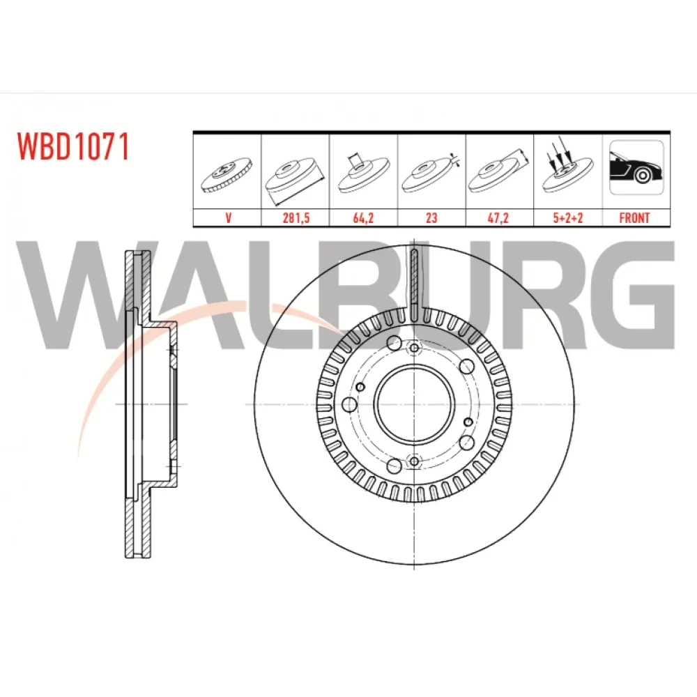 Honda Civic 9 Ön Fren Diski 2012-2016