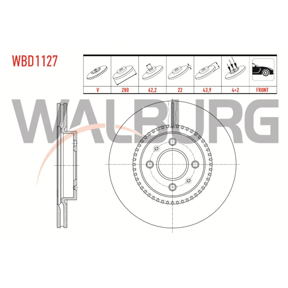 Mazda Mx-5 1 (Na) Ön Fren Diski Hava Kanallı 1.6i 16v 1990-1998