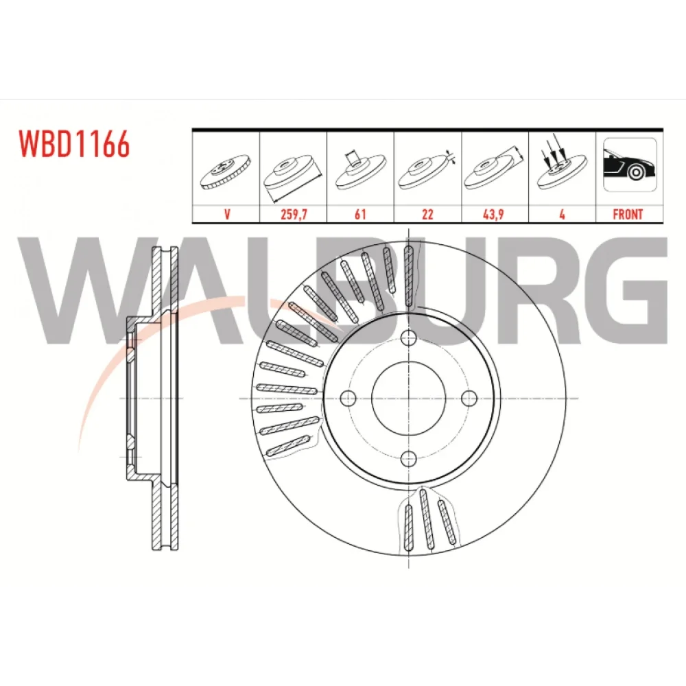 Nissan Micra 4 (K13) Ön Fren Diski 259mm 2010 Ve Sonrası