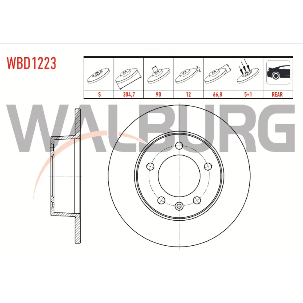 Opel Movano A Arka Fren Diski 1.9/2.5 Dti 2001-2010 304.7mm