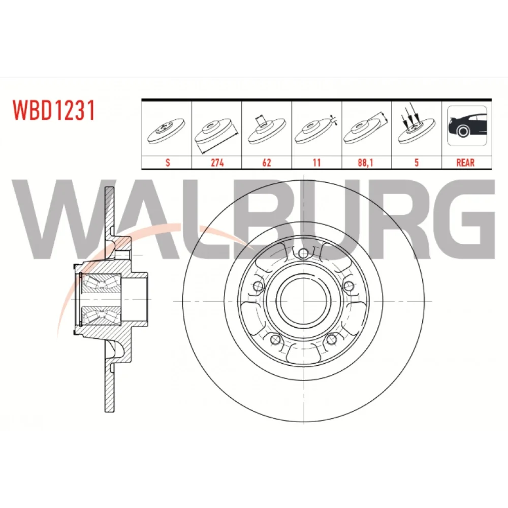 Renault Kangoo Express (Fc0/1) Arka Fren Diski 1.5 Dci 2008 Ve Sonrası