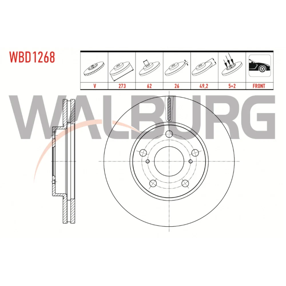 Toyota Auris 1.4 D-4d Ön Fren Di̇ski̇ (Di̇zel) 2006-2012