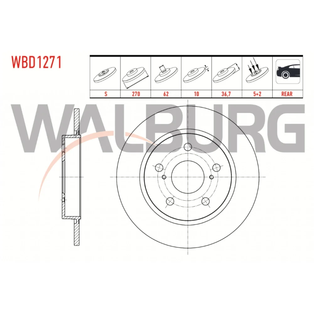 Toyota Auris (Zre15) Arka Fren Diski 270mm 2007-2012