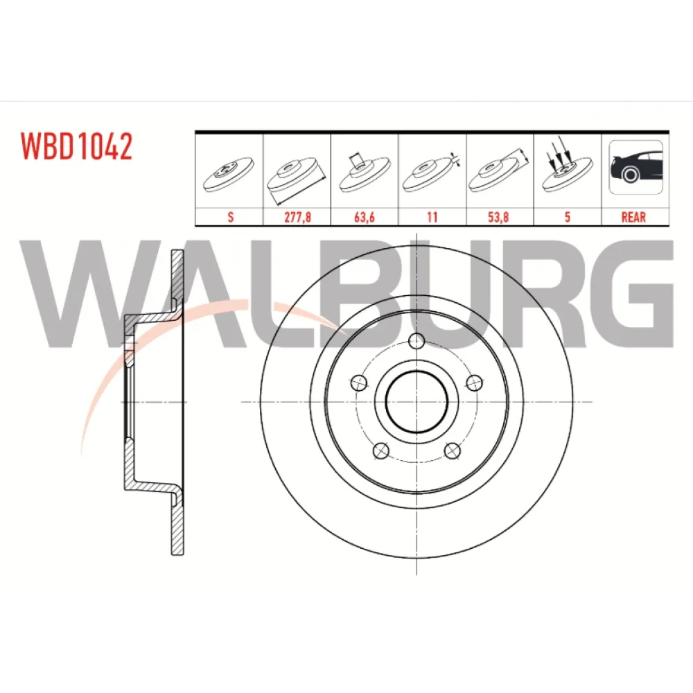 ford transit connect arka fren diski 2002-2014