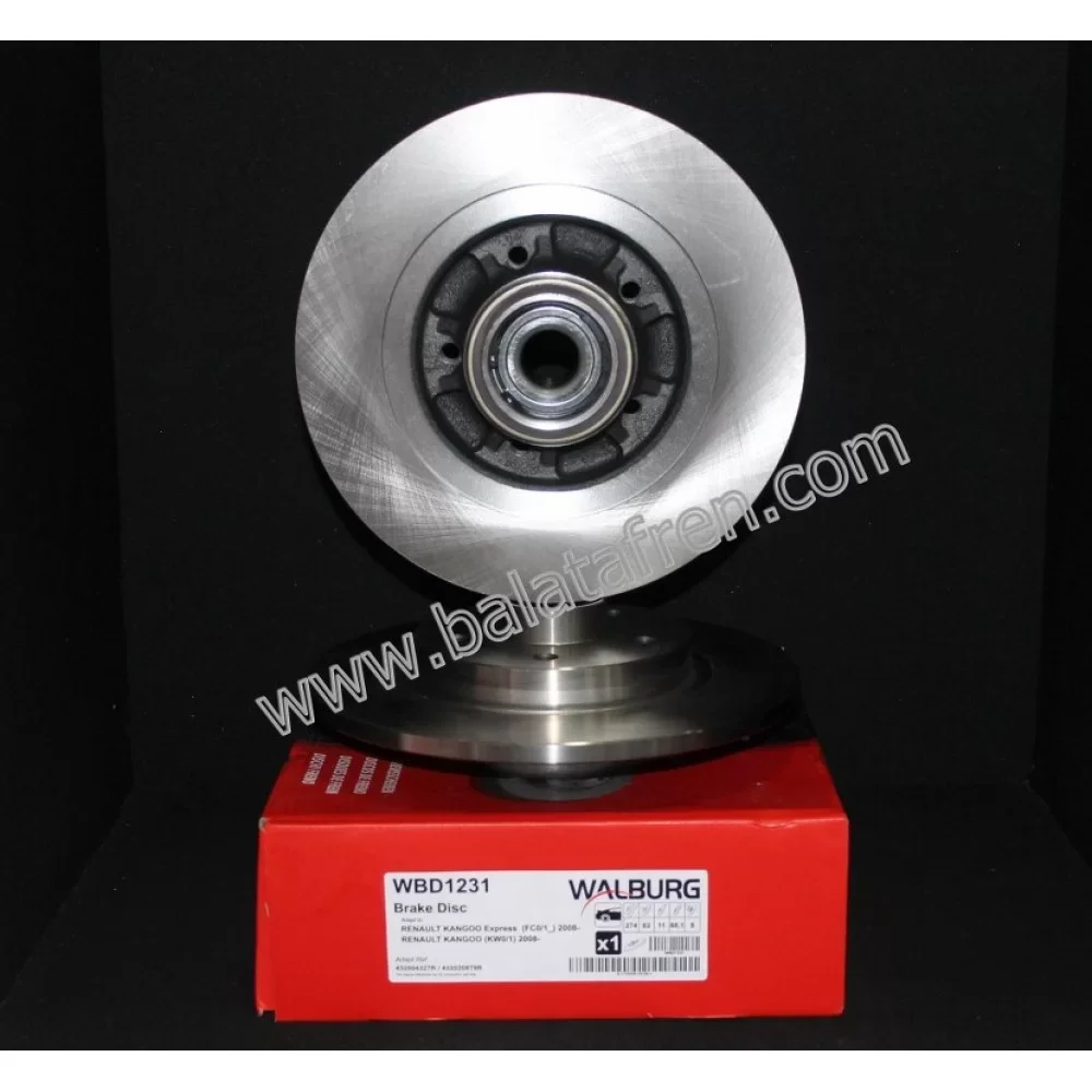 RENAULT KANGOO (KW0/1) FREN DISKI ARKA DUZ  1.5 DCI;  2008- 11; 274; 274X11X60X88,2; 5; 5 BIJON; 60; 88,2;