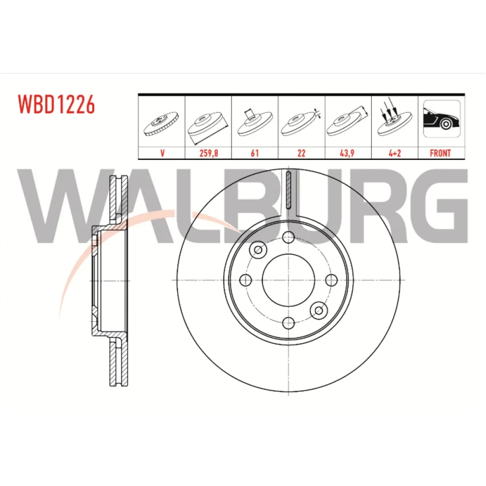 Renault Clio 3 (Br0/1,cr0/1) Ön Fren Diski 259,8mm 2005-2012