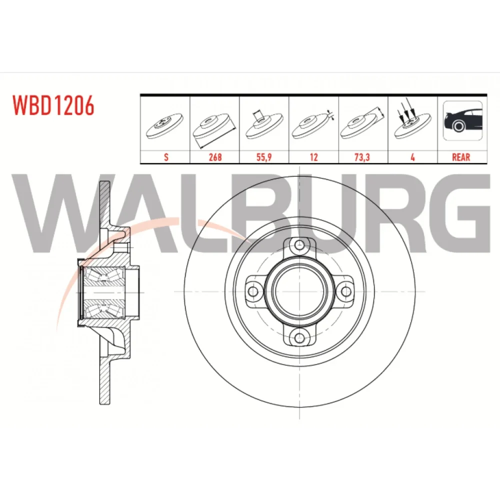 Peugeot 308 (4a 4c) Arka Fren Diski 1.6 Hdi 1.6 Vti 2007-2013