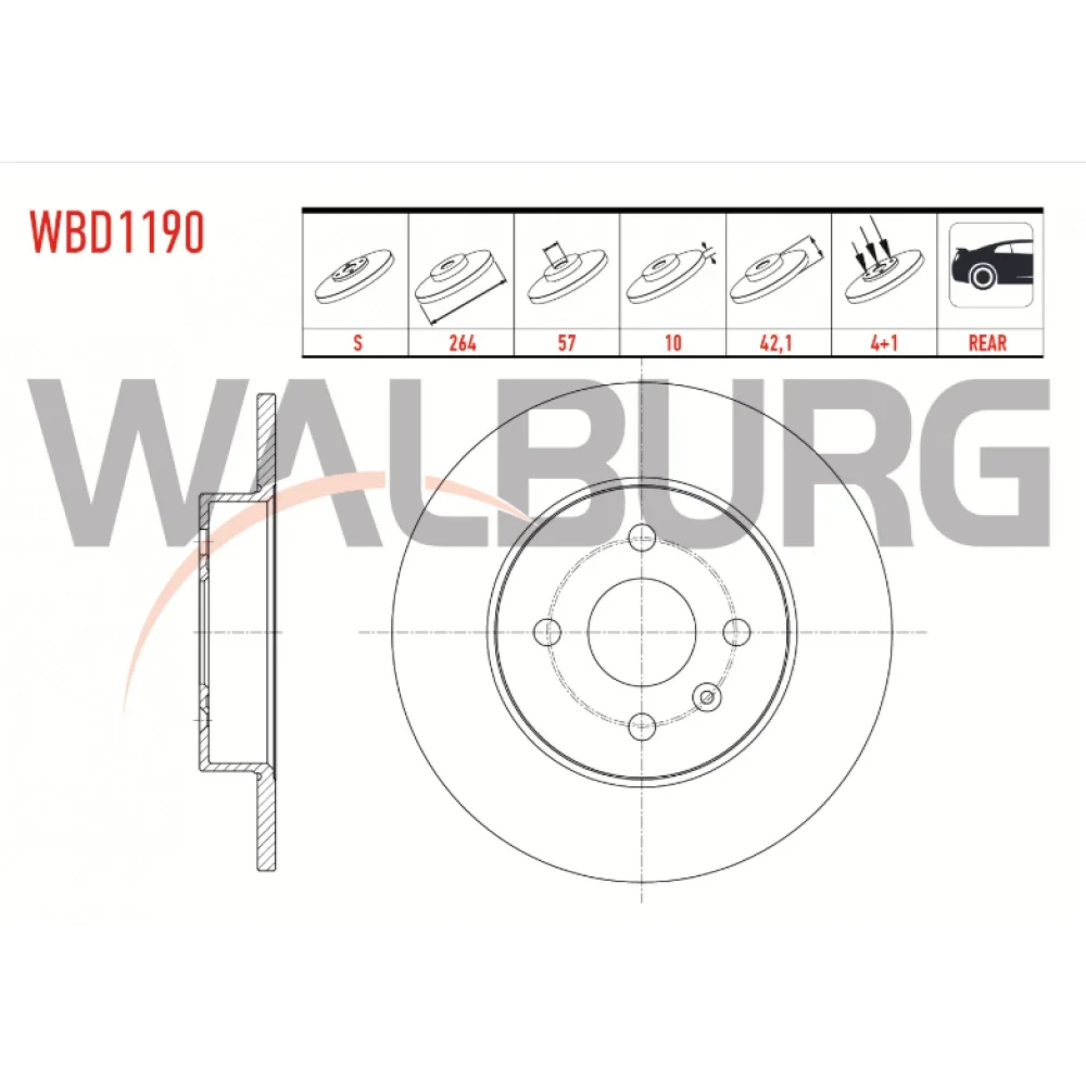 Opel Combo C Arka Fren Diski 1.3/1.7 Cdti 2001-2006 264mm