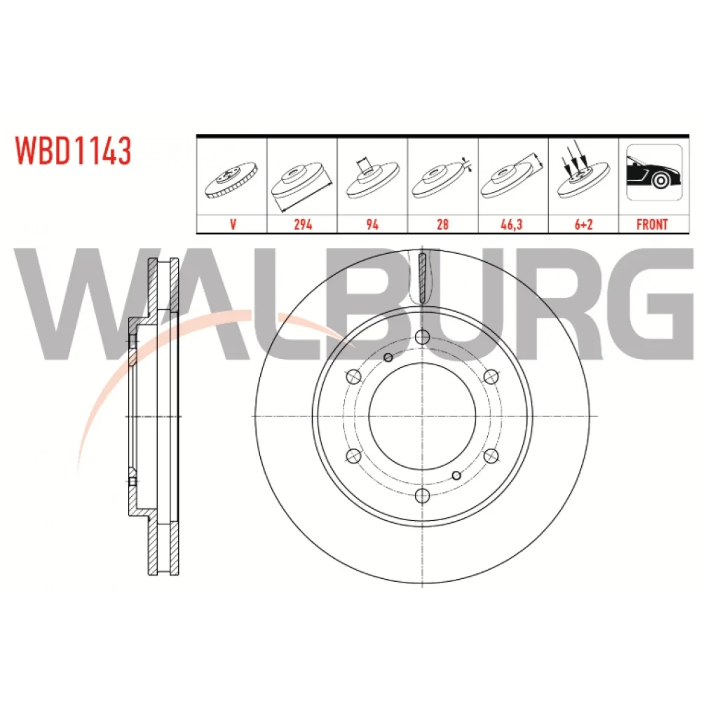Mitsubishi L 200 (K7t k6t) ön Fren Diski 2.5 D 1996-2007