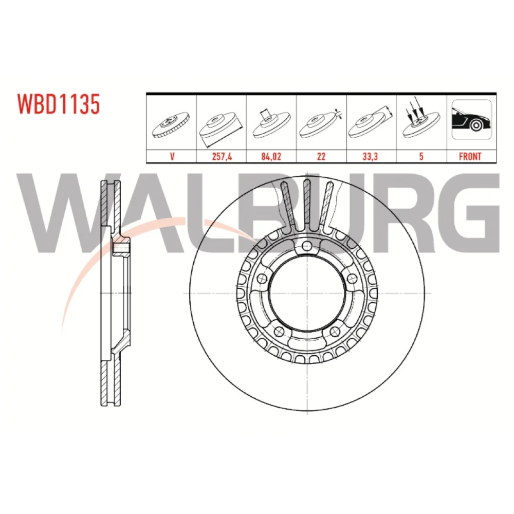 Mitsubishi L 300 (P0w P1w) Ön Fren Diski Hava 2.5 D 1986-2006