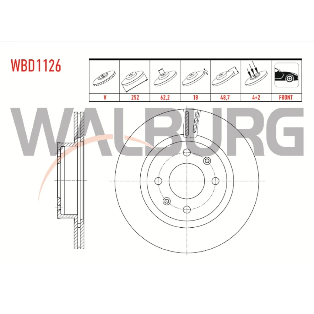 HYUNDAI i10 (PA) Ön Fren Diski 1.1i 12v 2008-2013