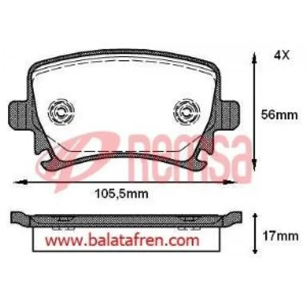 Remsa Passat (362) 2008-2012 Arka Fren Balatası 1.4 Tsi 1.6 Fsi 2.0 Tdi